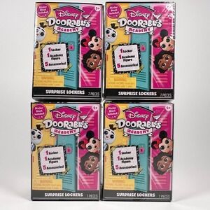 Disney Doorables Academy Lockers Pixar Lot of 4 Blind Boxes Brand NEW SEALED BOX